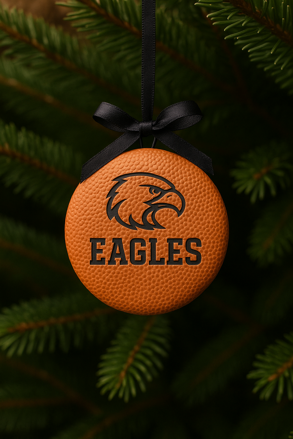 Wood and Leatherette Sports Ornament