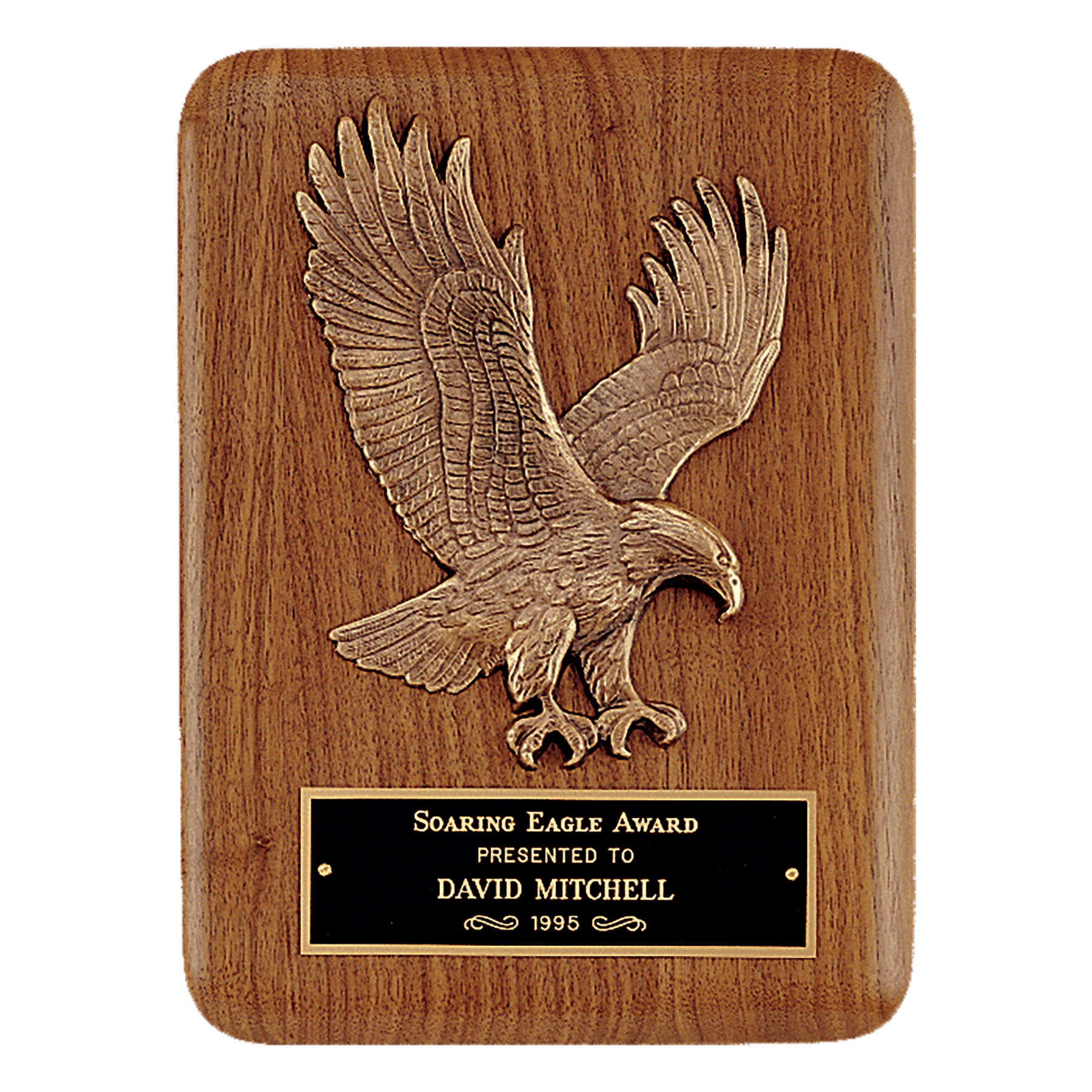 Solid American Walnut Plaque w/Detailed Eagle Relief Casting