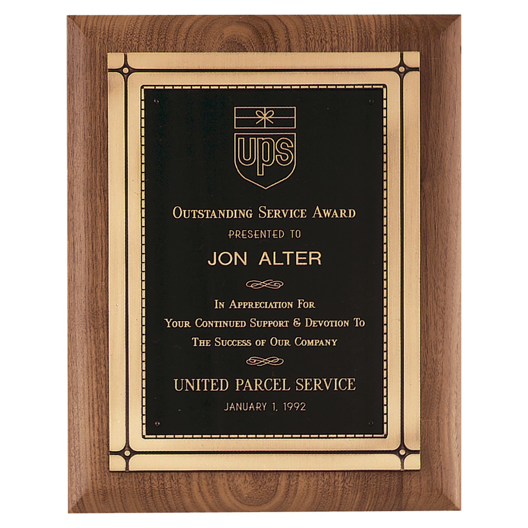 American Walnut Plaque w/Phoenix Frame Casting