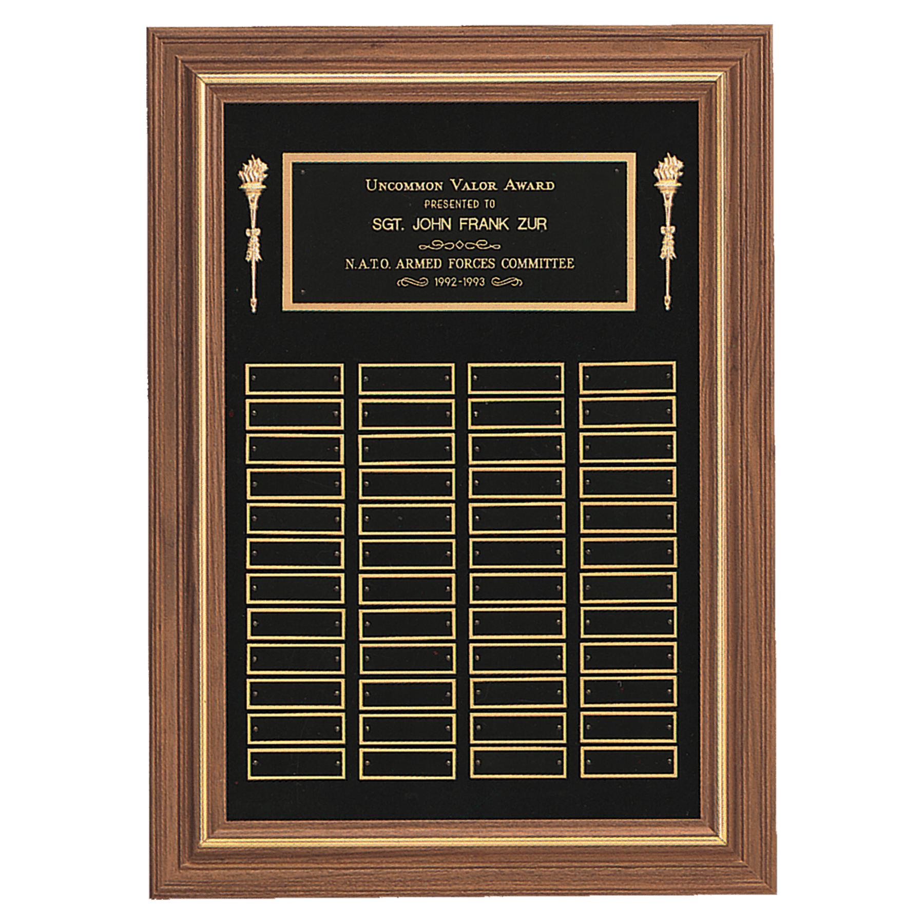 American Walnut Curved Corner Perpetual Plaque - PP20
