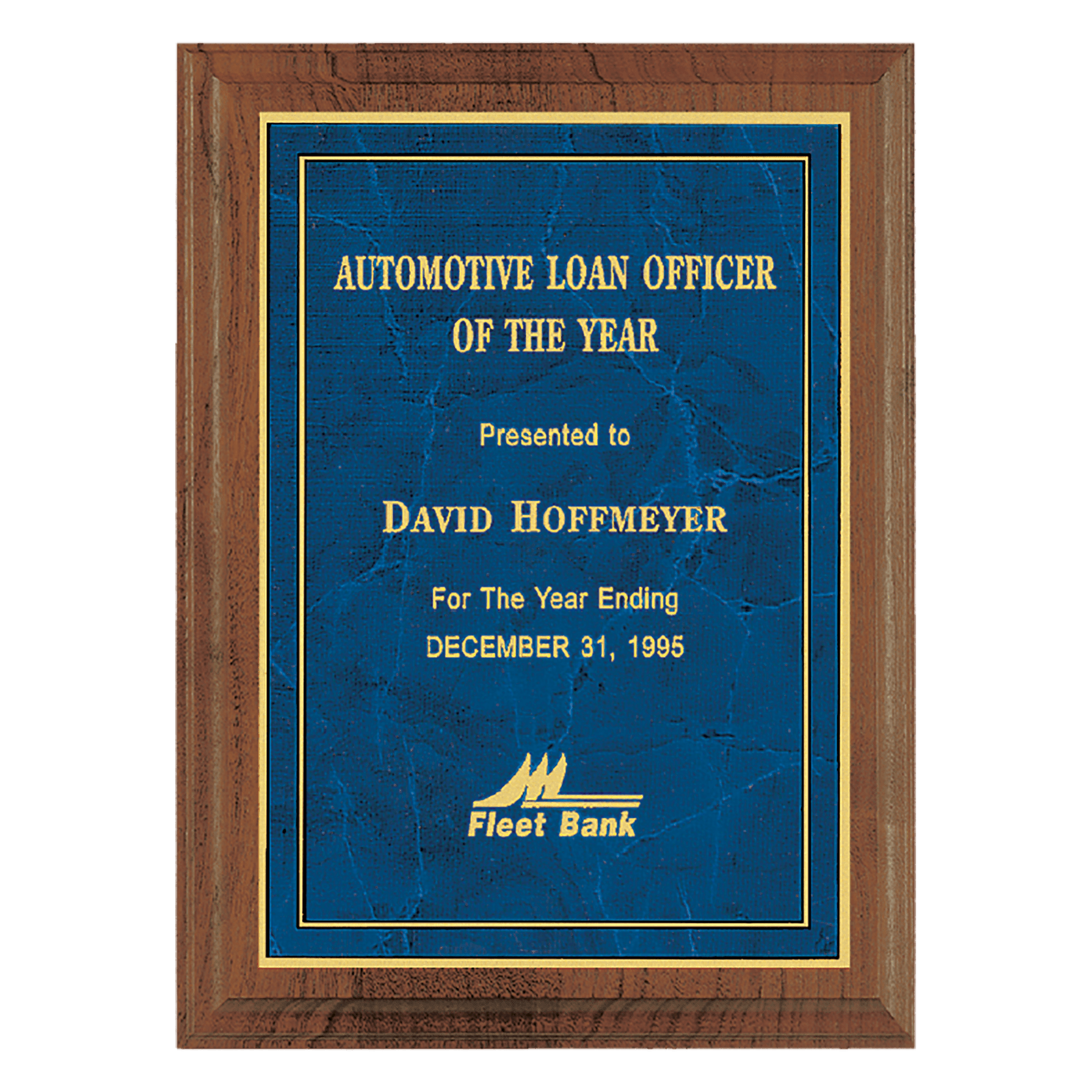 American Walnut Step Edge Plaque with Plate - PWW76