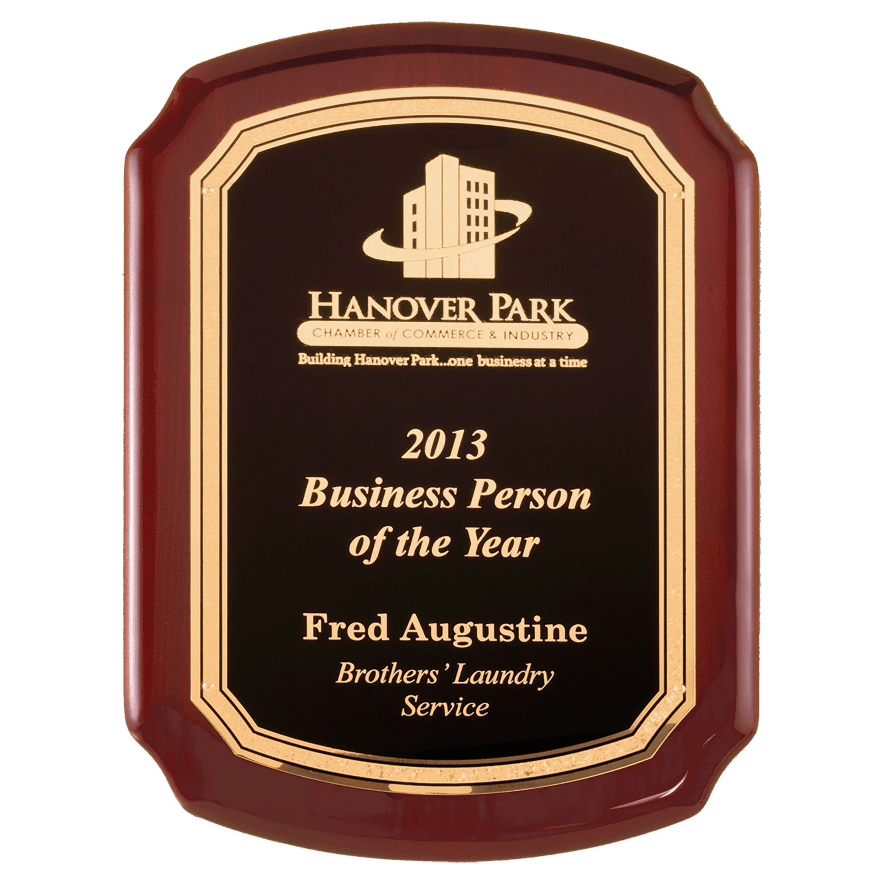 Rosewood Piano Finish Plaque Leaf Design Plate - PWR37