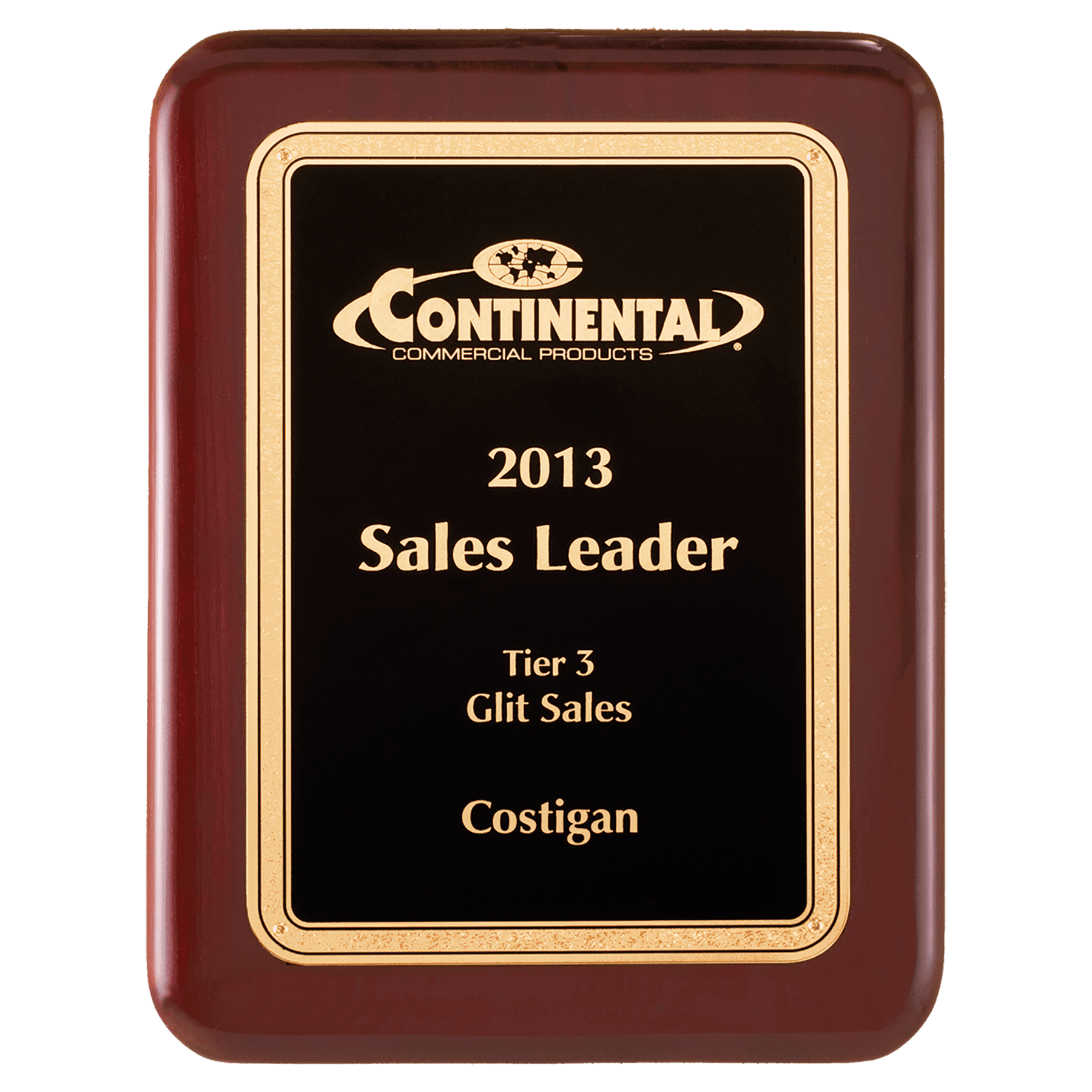 Rosewood Piano Finish Rounded Rectangle Plaque - PWR37