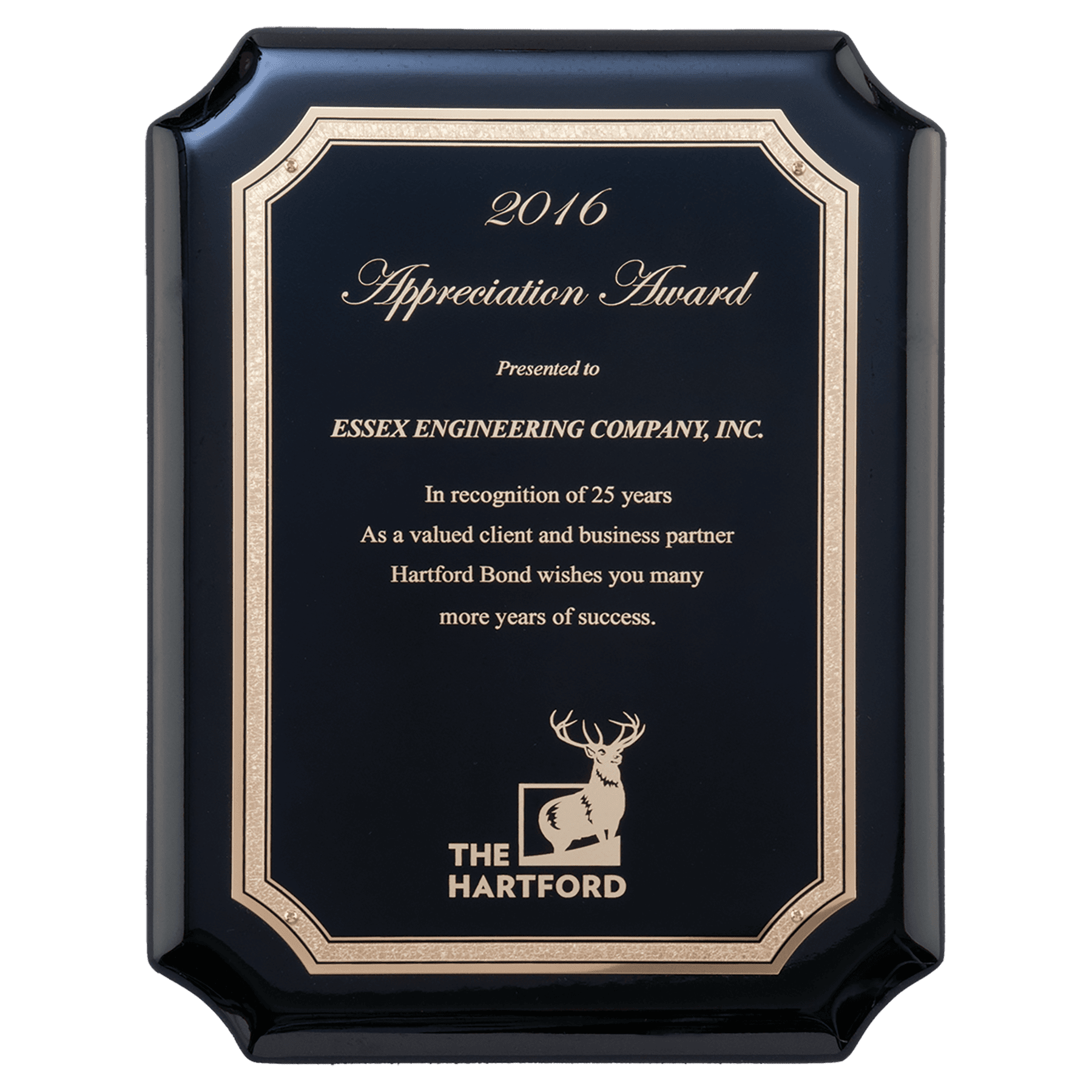 Black High Gloss Plaque w/Black Gold Border Plate