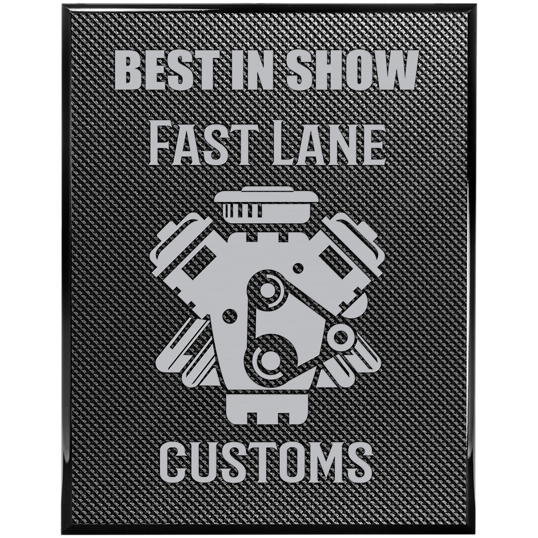 8" x 10" Piano Carbon Fiber Finish Plaque