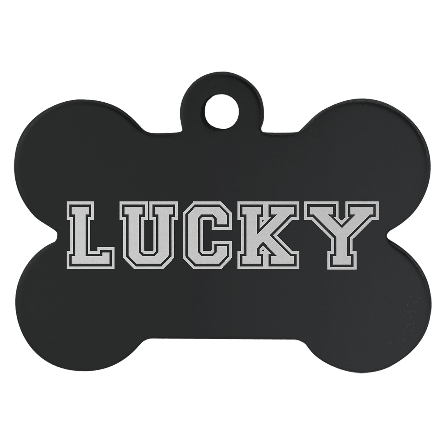 1.25" x.75" Black Anodized Aluminum Bone Pet Tag