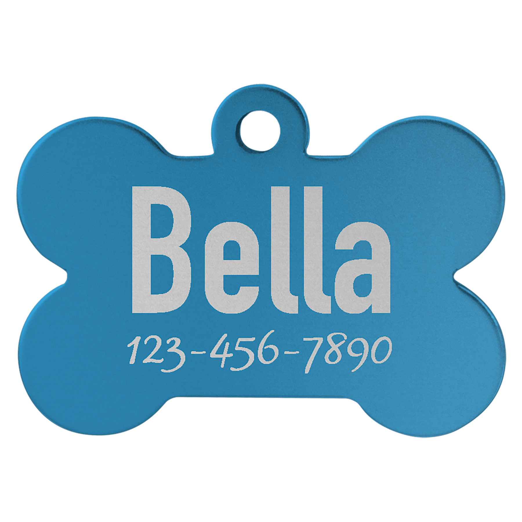 1.25" x.75" Blue Anodized Aluminum Bone Pet Tag