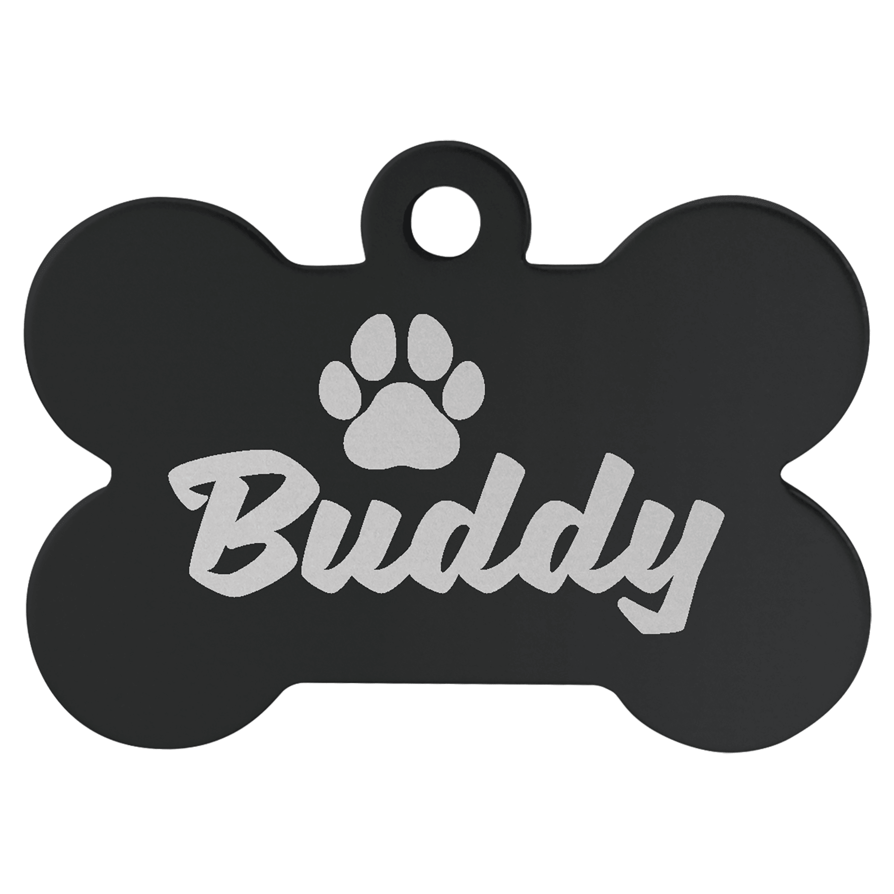 1.5" x 1" Black Anodized Aluminum Bone Pet Tag