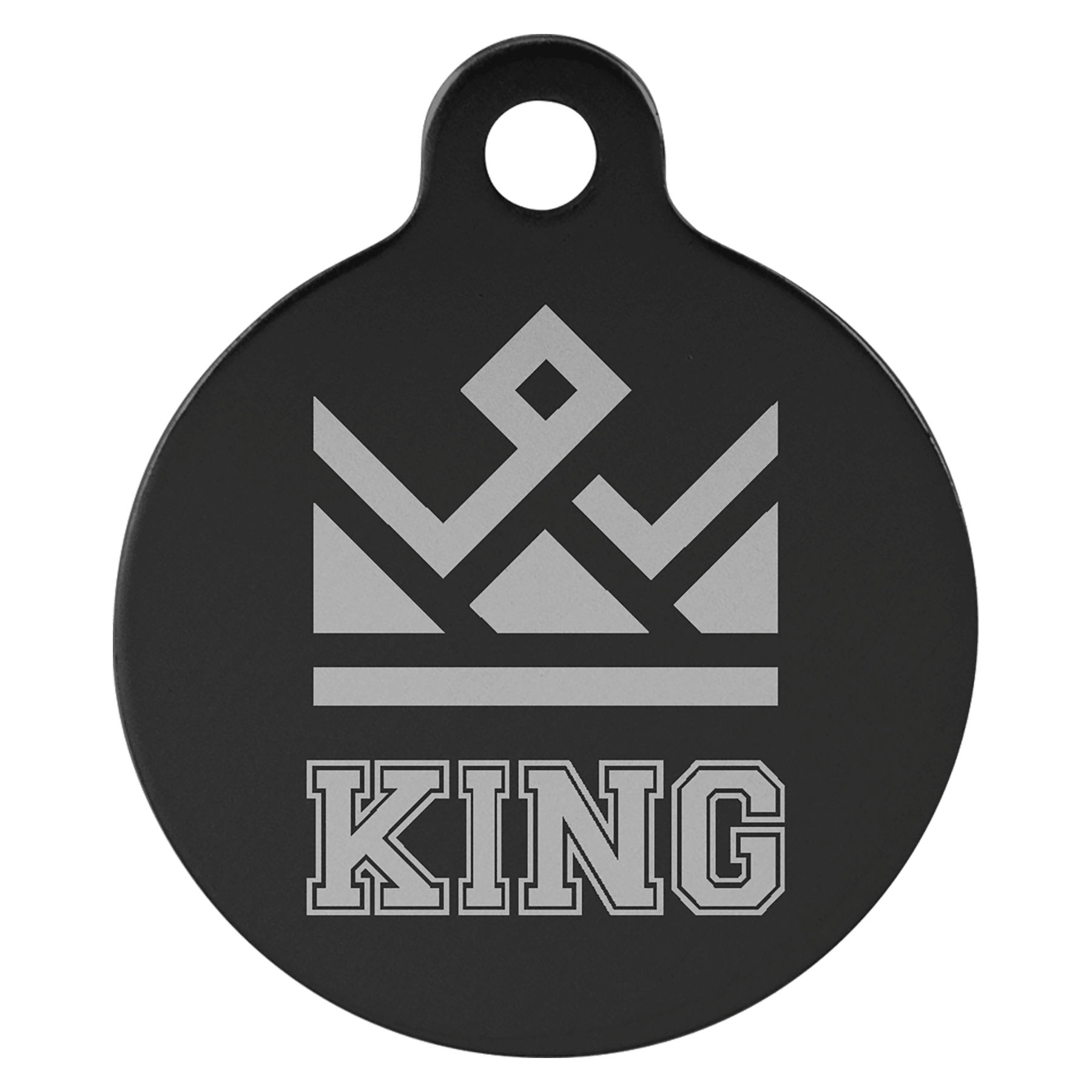 1" Black Anodized Aluminum Round Pet Tag with Tab