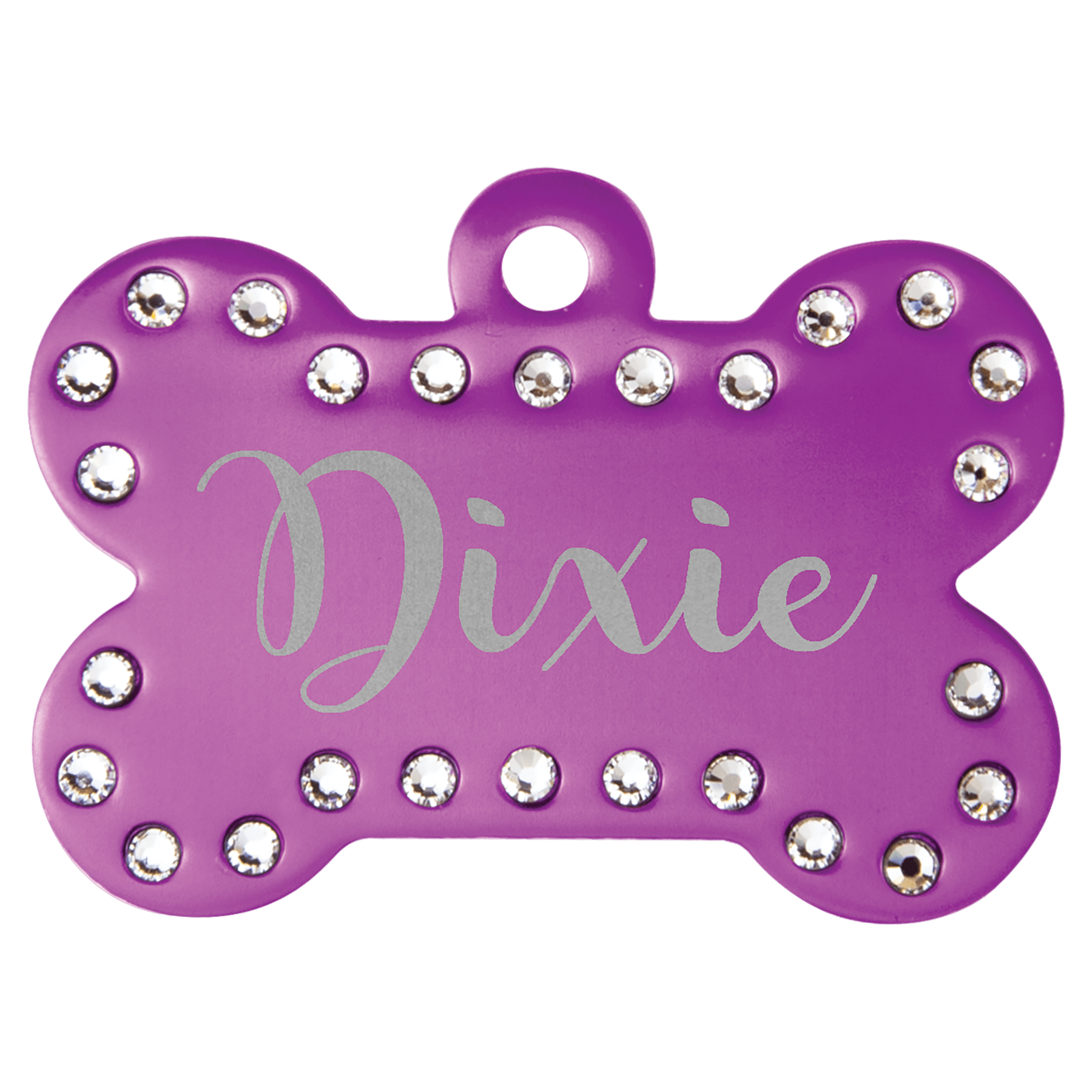 1.5" x 1" Purple Anodized Aluminum Swarovski Bling Bone