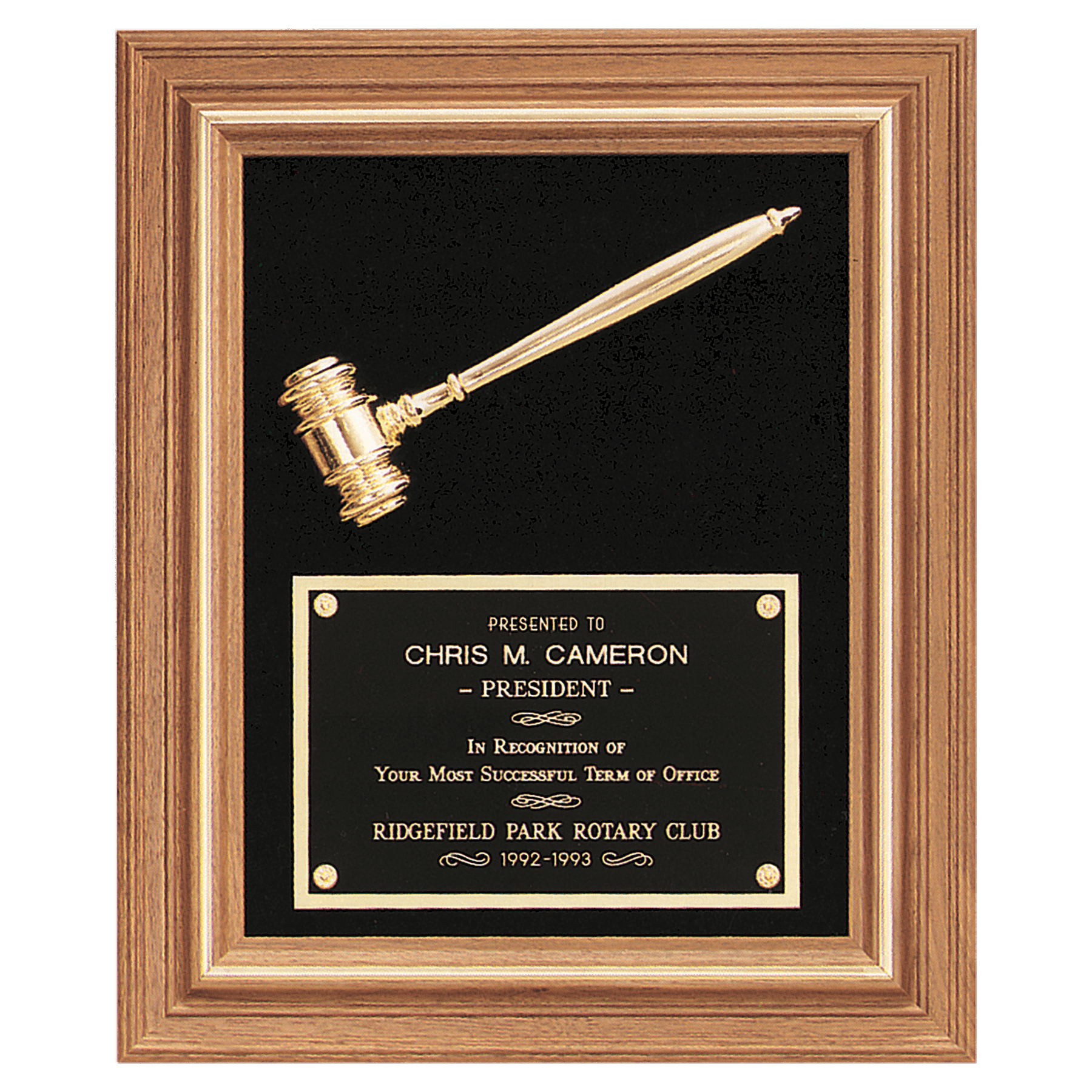 Walnut Frame with Gavel and Velour Background - PC35