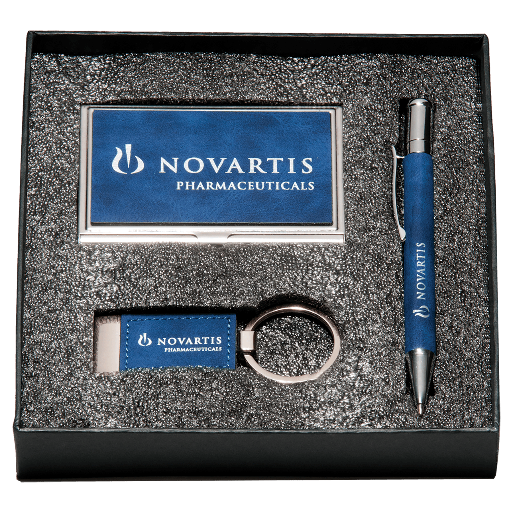 Marbleized Leather Pen, Keychain, Card Holder Set - HLDR17