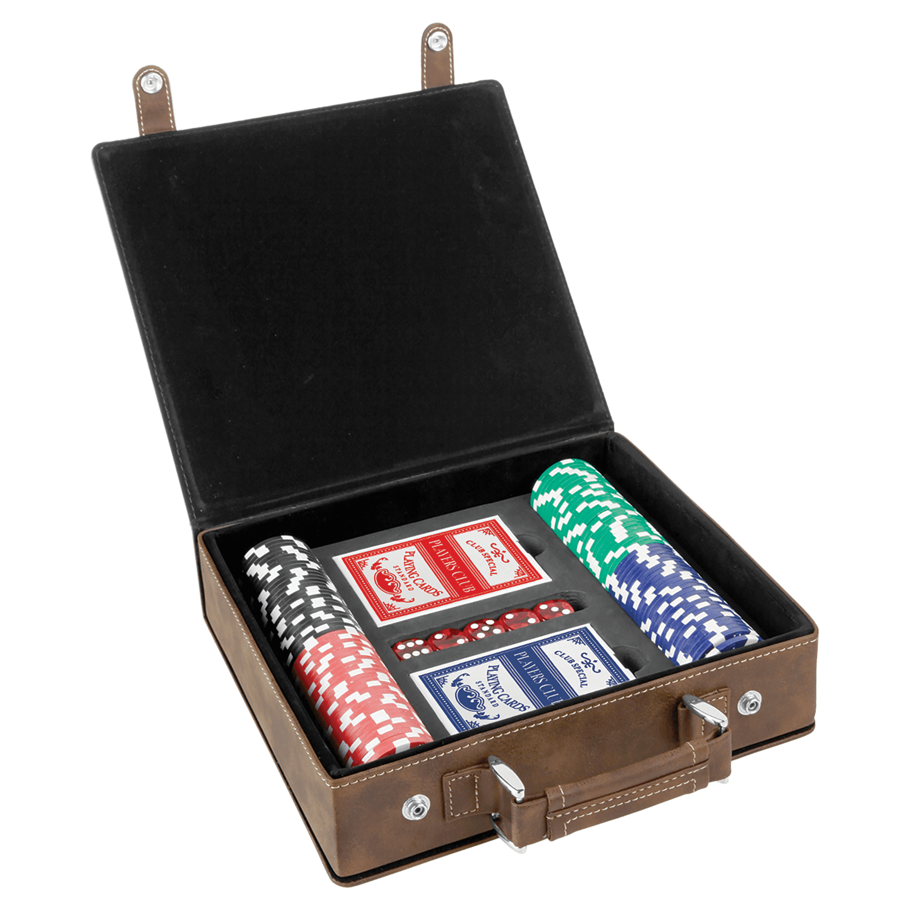 Rustic/Gold Leatherette 100 Chip Poker Set