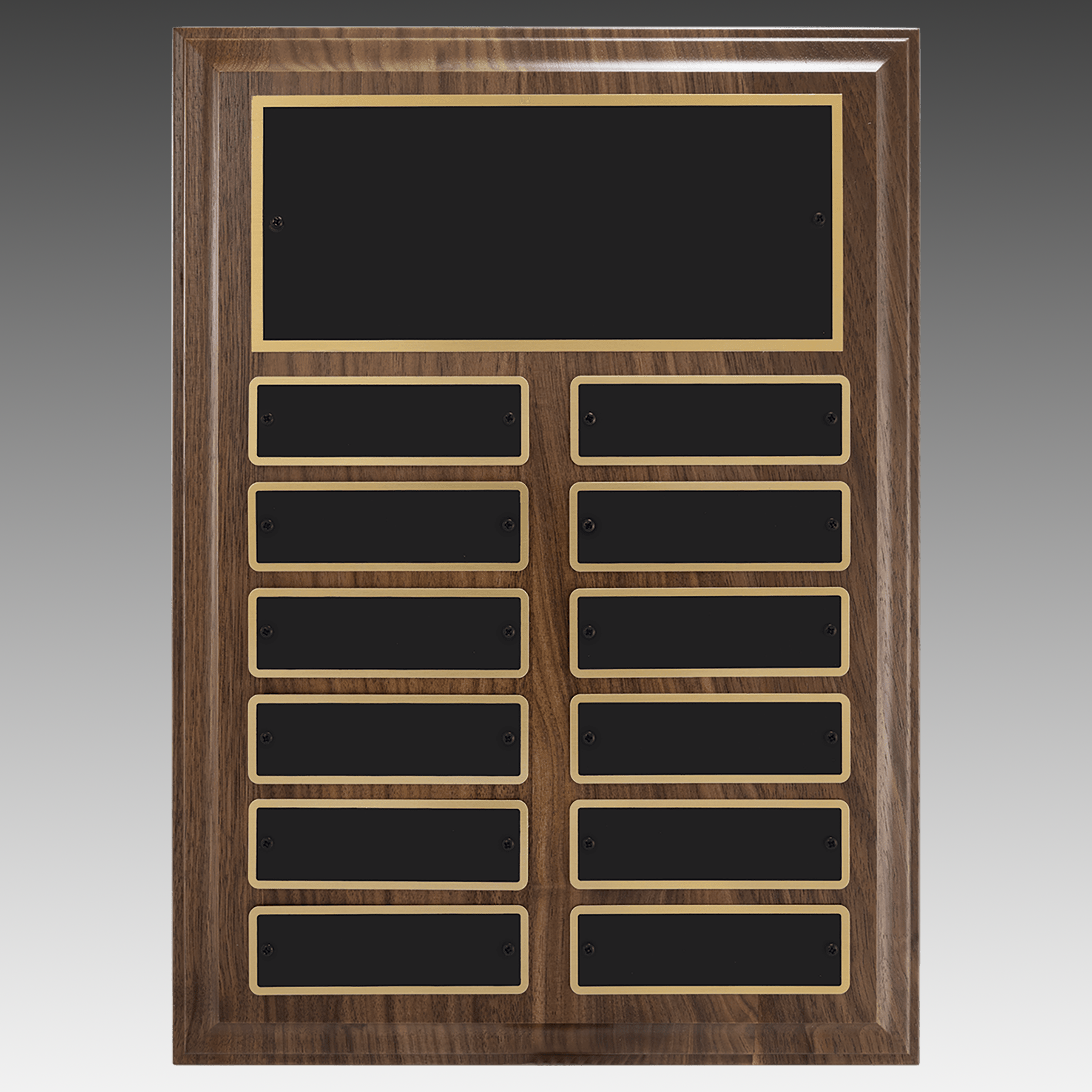 Dark Walnut Step Edge Perpetual Plaque - PP28