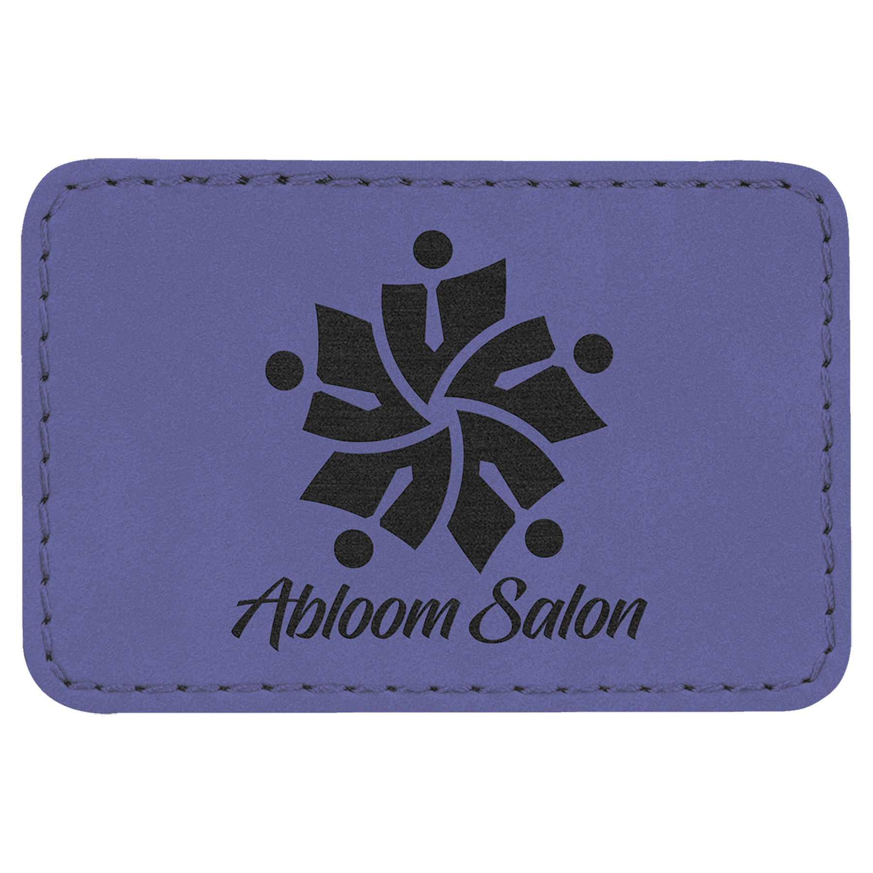 3" x 2" Rectangle Purple Leatherette Patch with Adhesive
