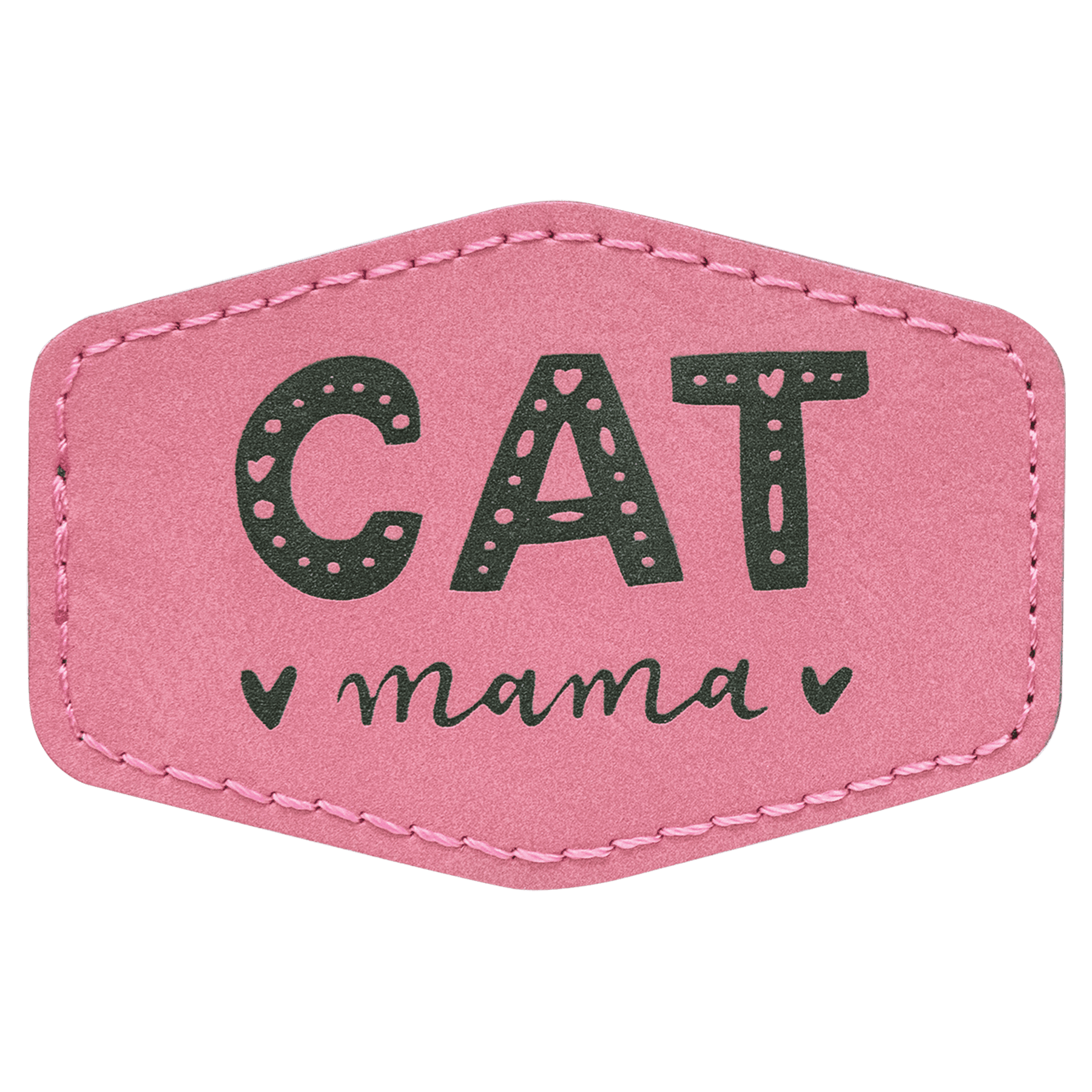 3" x 2" Hex Pink Leatherette Patch with Adhesive