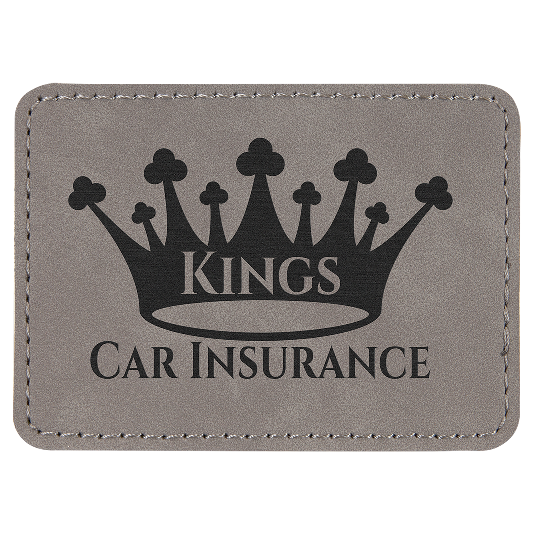 3.5" x 2.5" Rectangle Gray Leatherette Patch with Adhesive