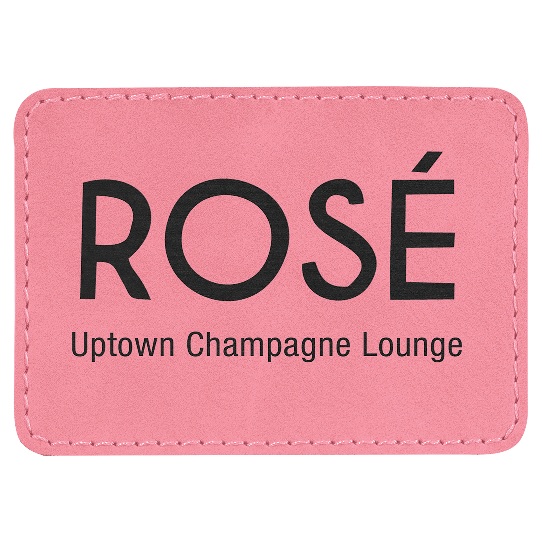 3.5" x 2.5" Rectangle Pink Leatherette Patch with Adhesive