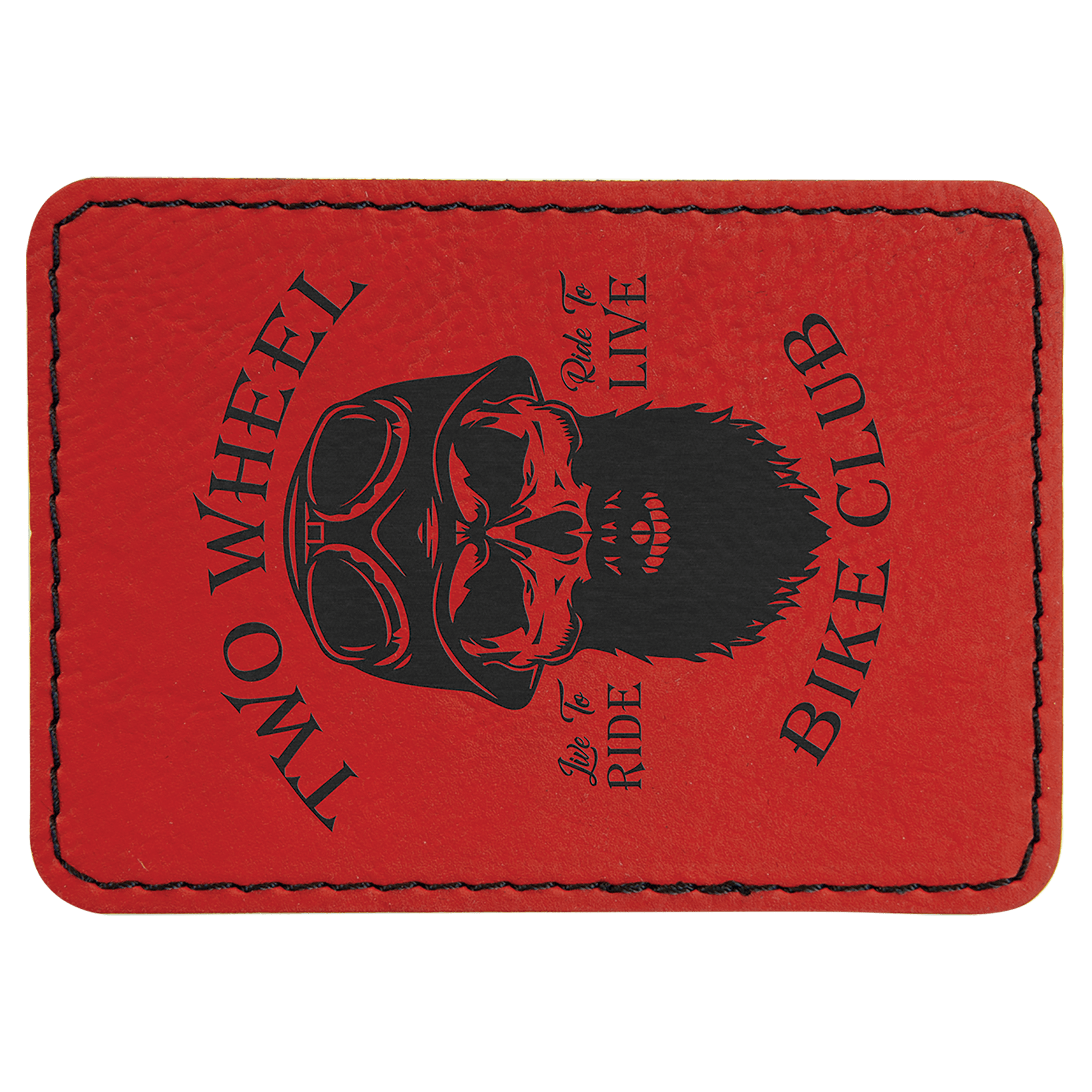 3.5" x 2.5" Rectangle Red Leatherette Patch with Adhesive