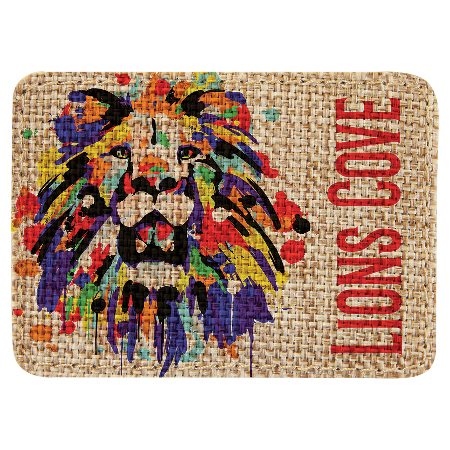 3.5" x 2.5" Burlap Rectangle Sublimatable Patch w/Adhesive