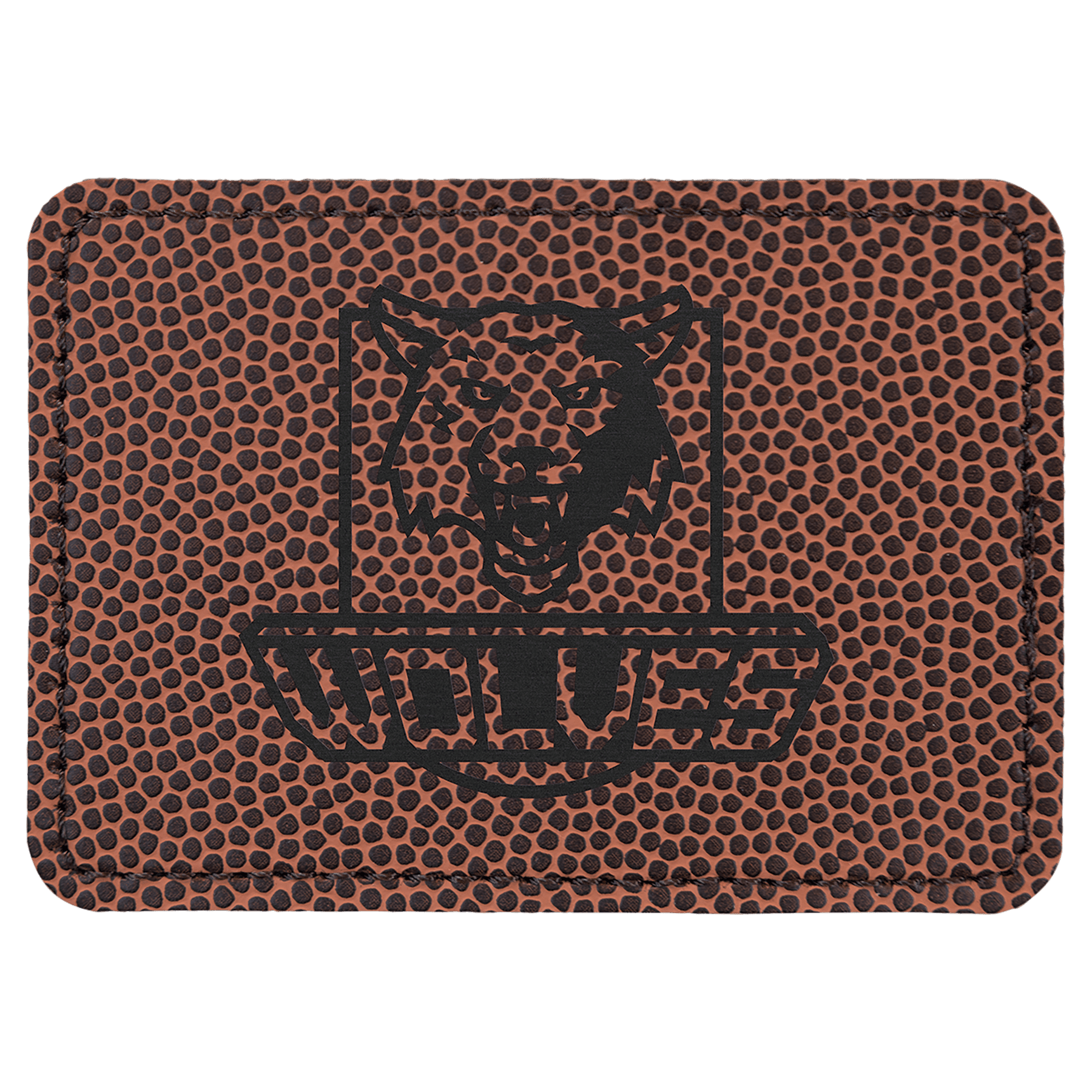 3.5" x 2.5" Rectangle Football Leatherette Patch w/Adhesive