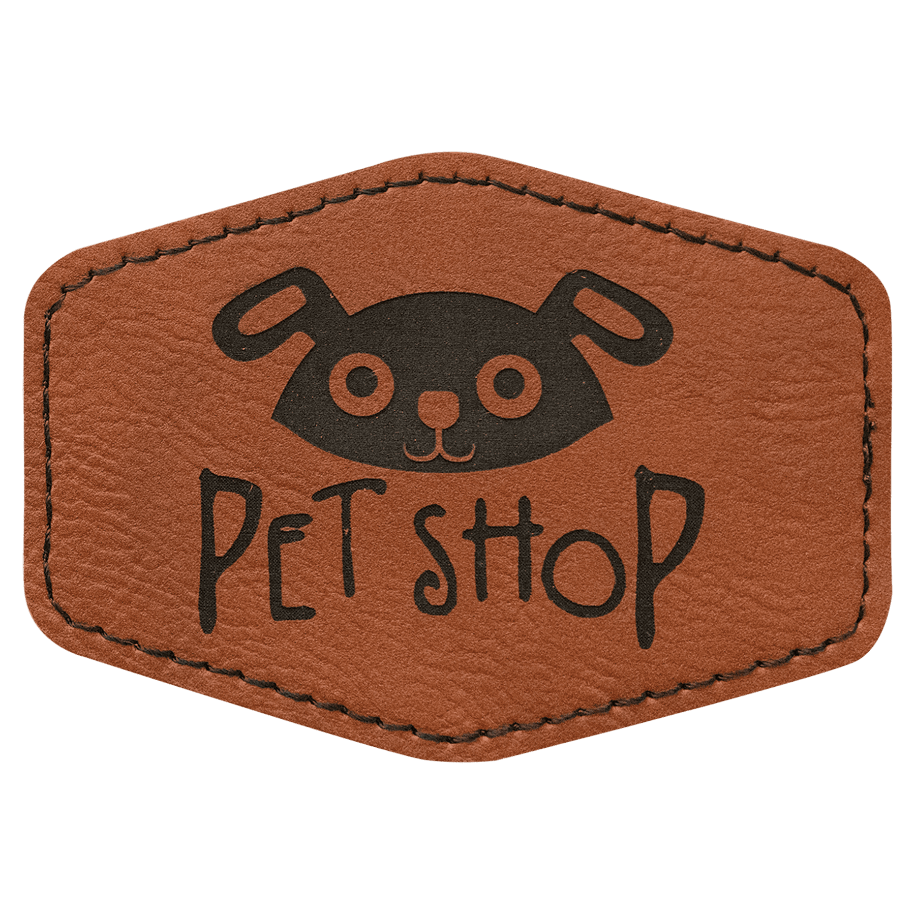 3.5" x 2.5" Hex Rawhide Leatherette Patch with Adhesive