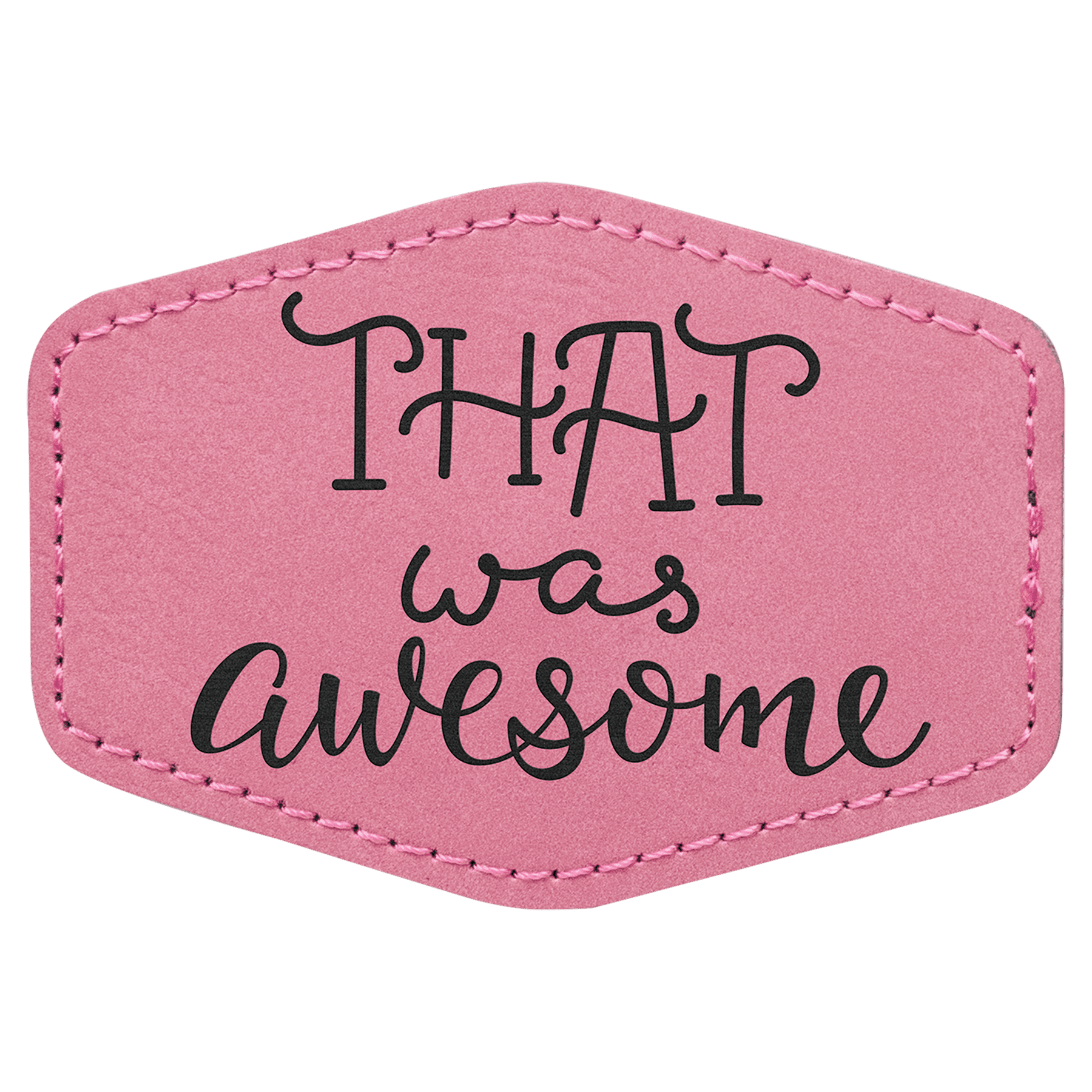 3.5" x 2.5" Hex Pink Leatherette Patch with Adhesive