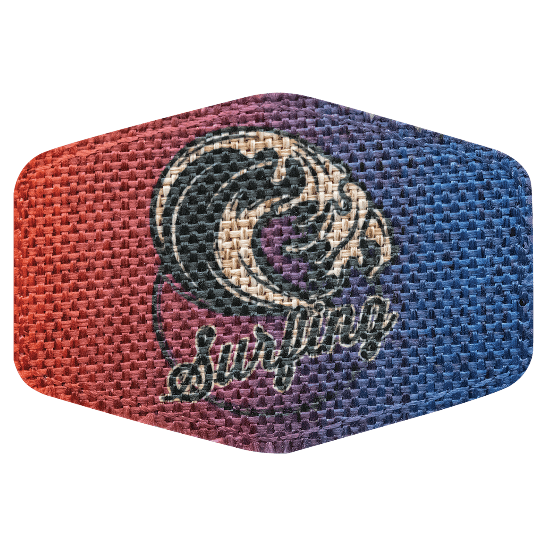 3.5" x 2.5" Burlap Hex Sublimatable Patch with Adhesive