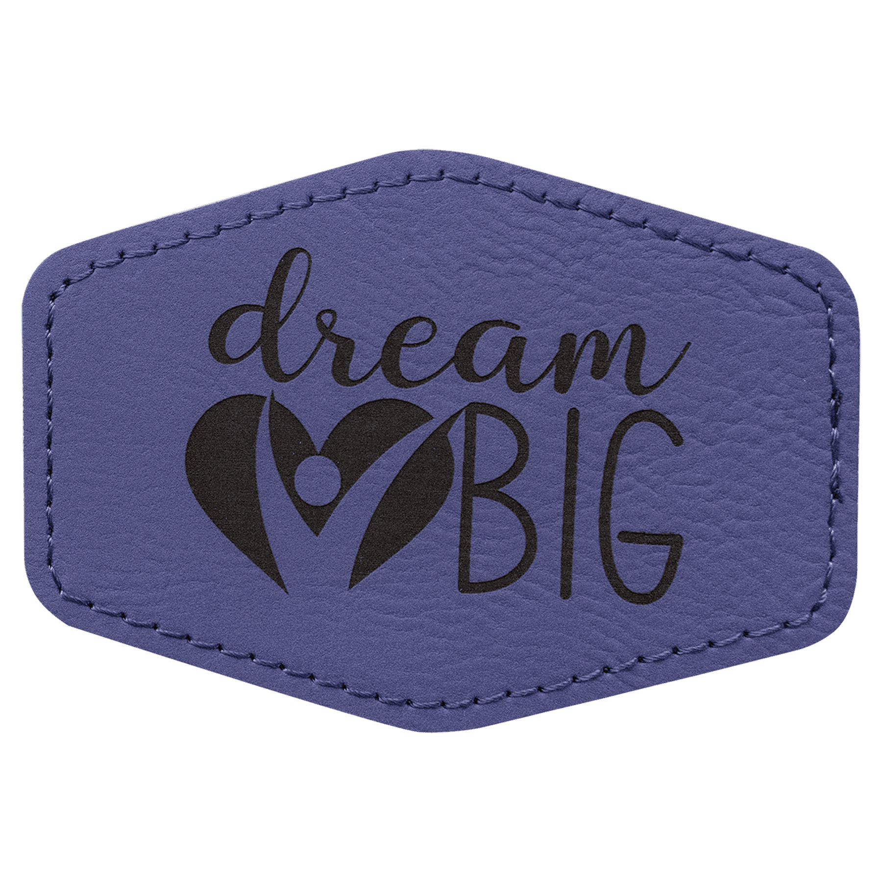 3.5" x 2.5" Hex Purple Leatherette Patch with Adhesive
