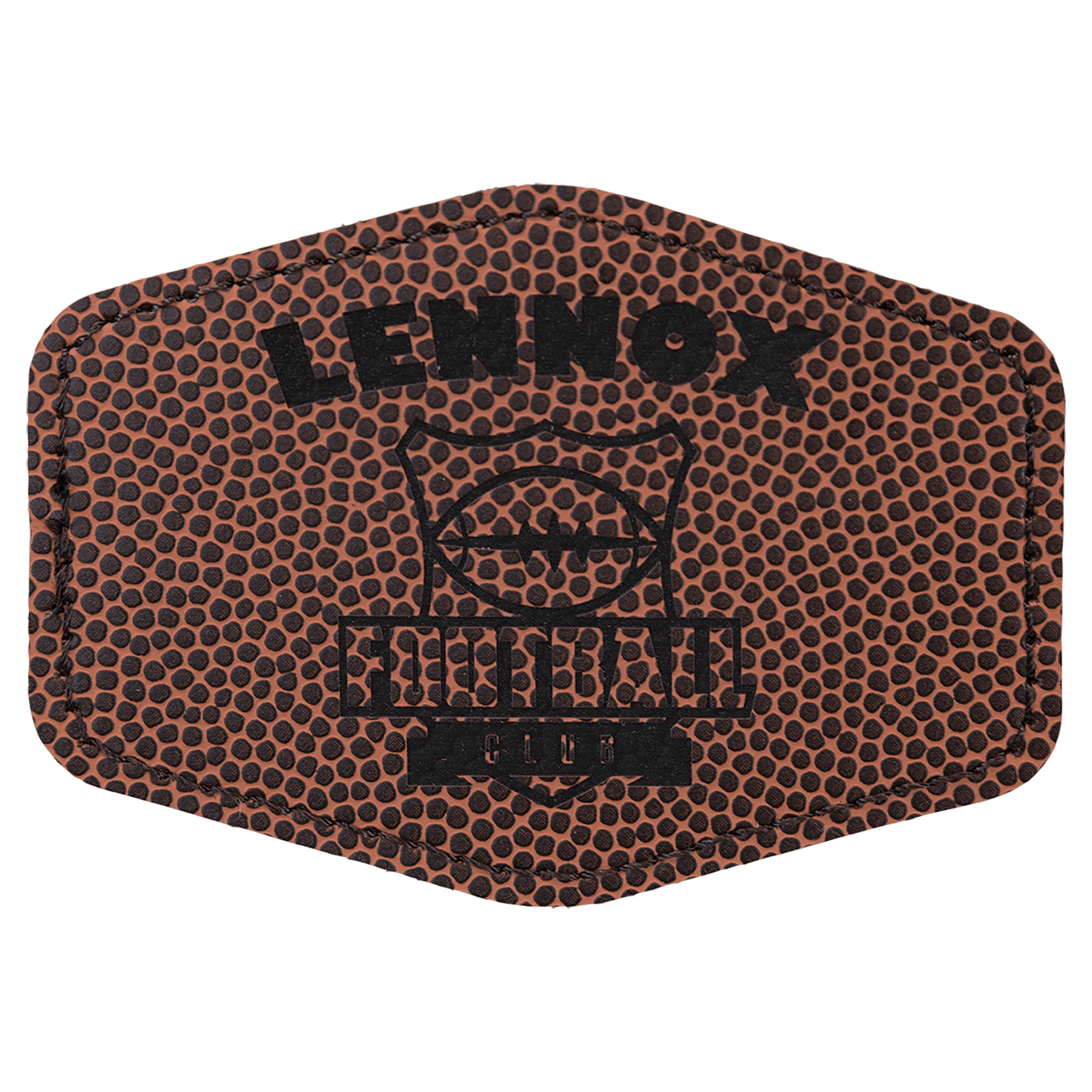 3.5" x 2.5" Hex Football Leatherette Patch with Adhesive