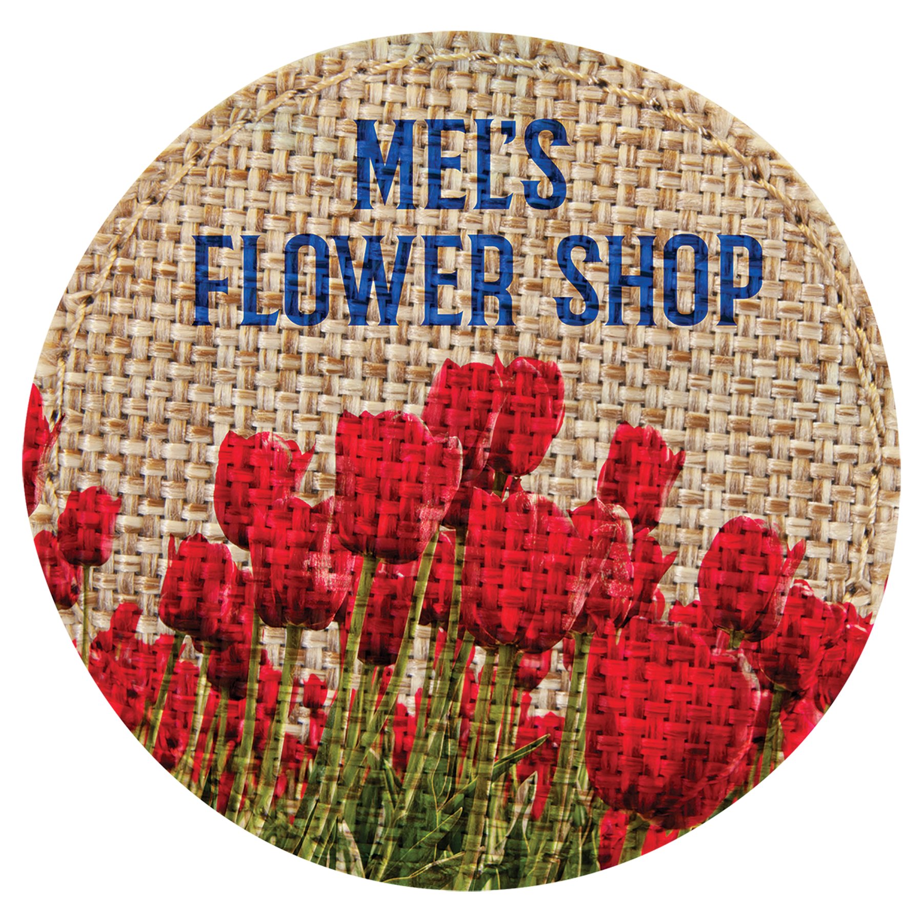 2.5" Round Burlap Sublimatable Patch with Adhesive