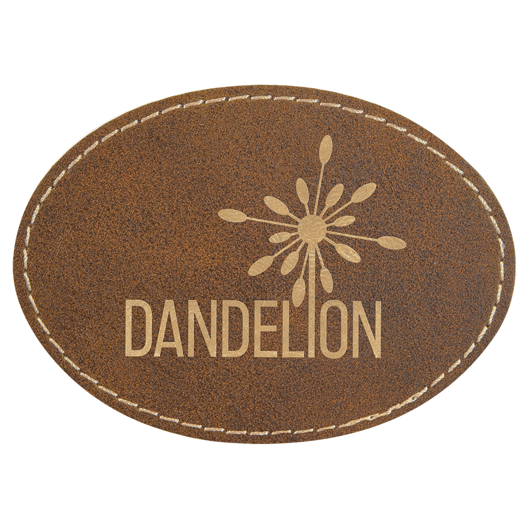 3.5" x 2.5" Oval Rustic/Gold Leatherette Patch with Adhesive