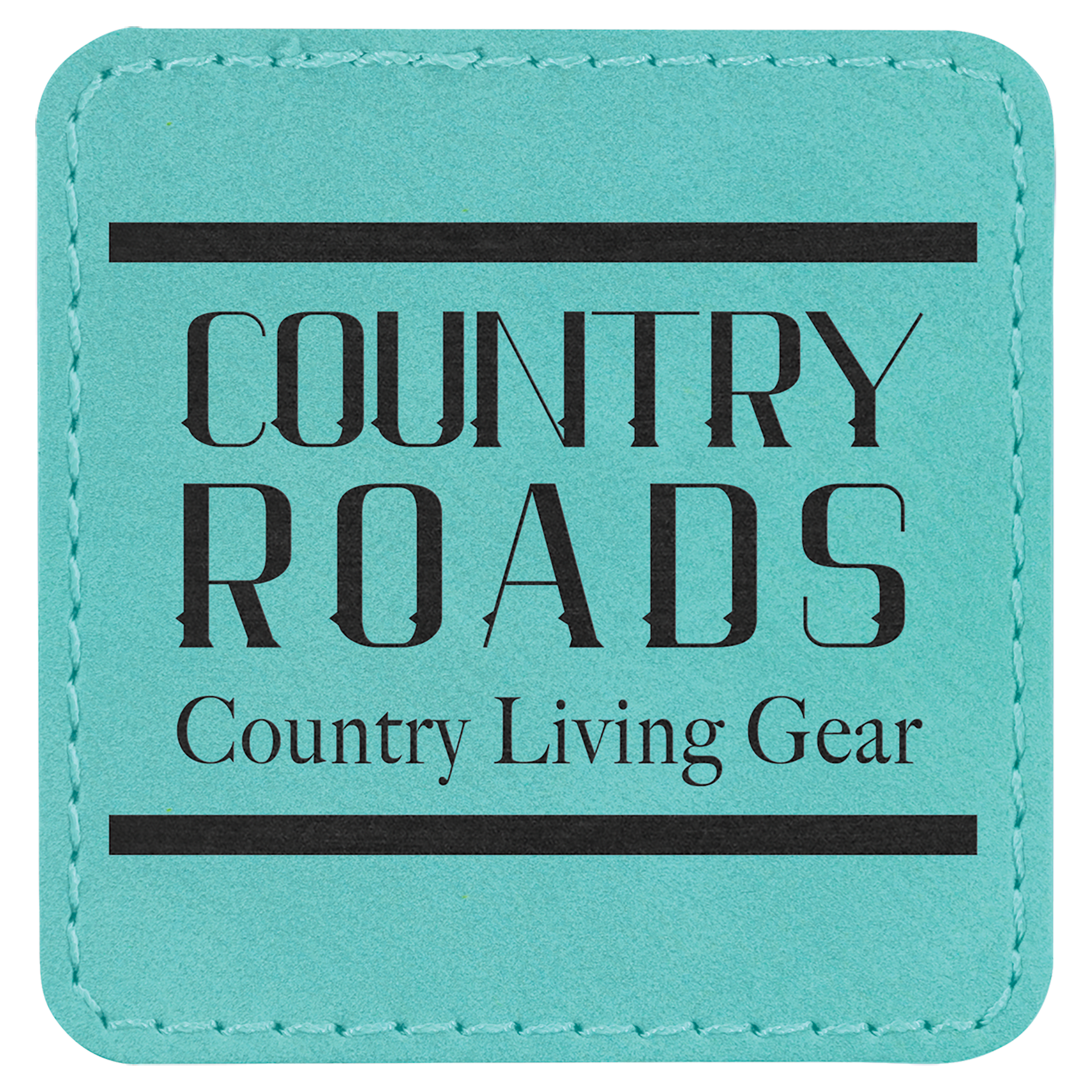 2.5" x 2.5" Teal Leatherette Patch with Adhesive