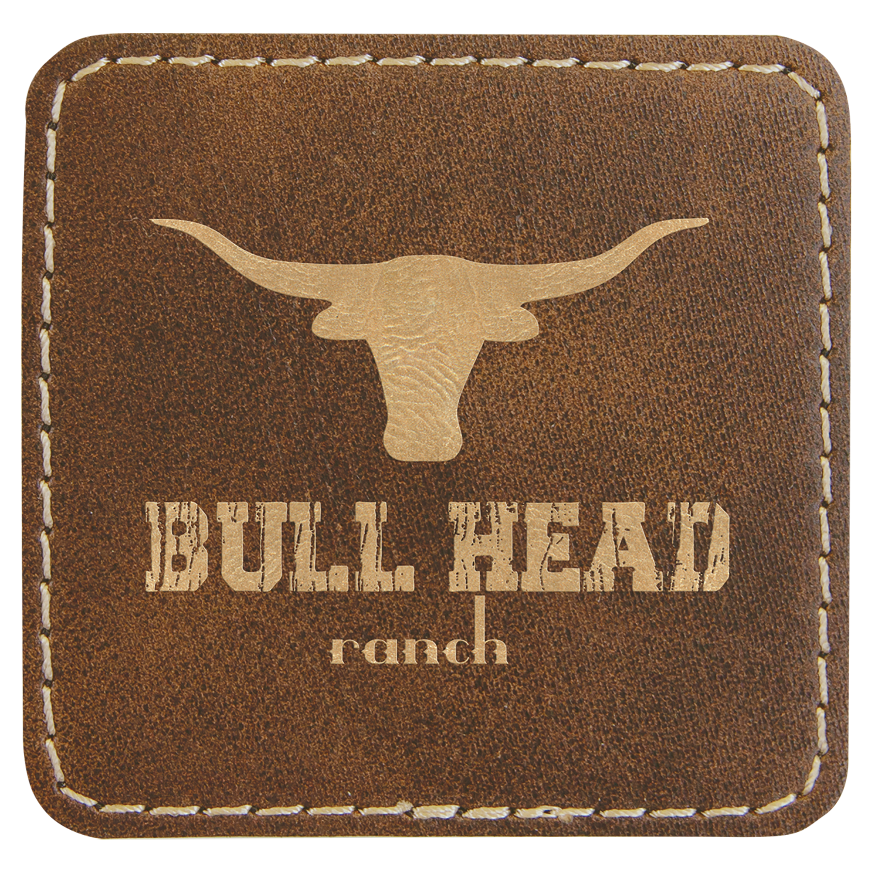 2.5" x 2.5" Rustic/Gold Leatherette Patch with Adhesive