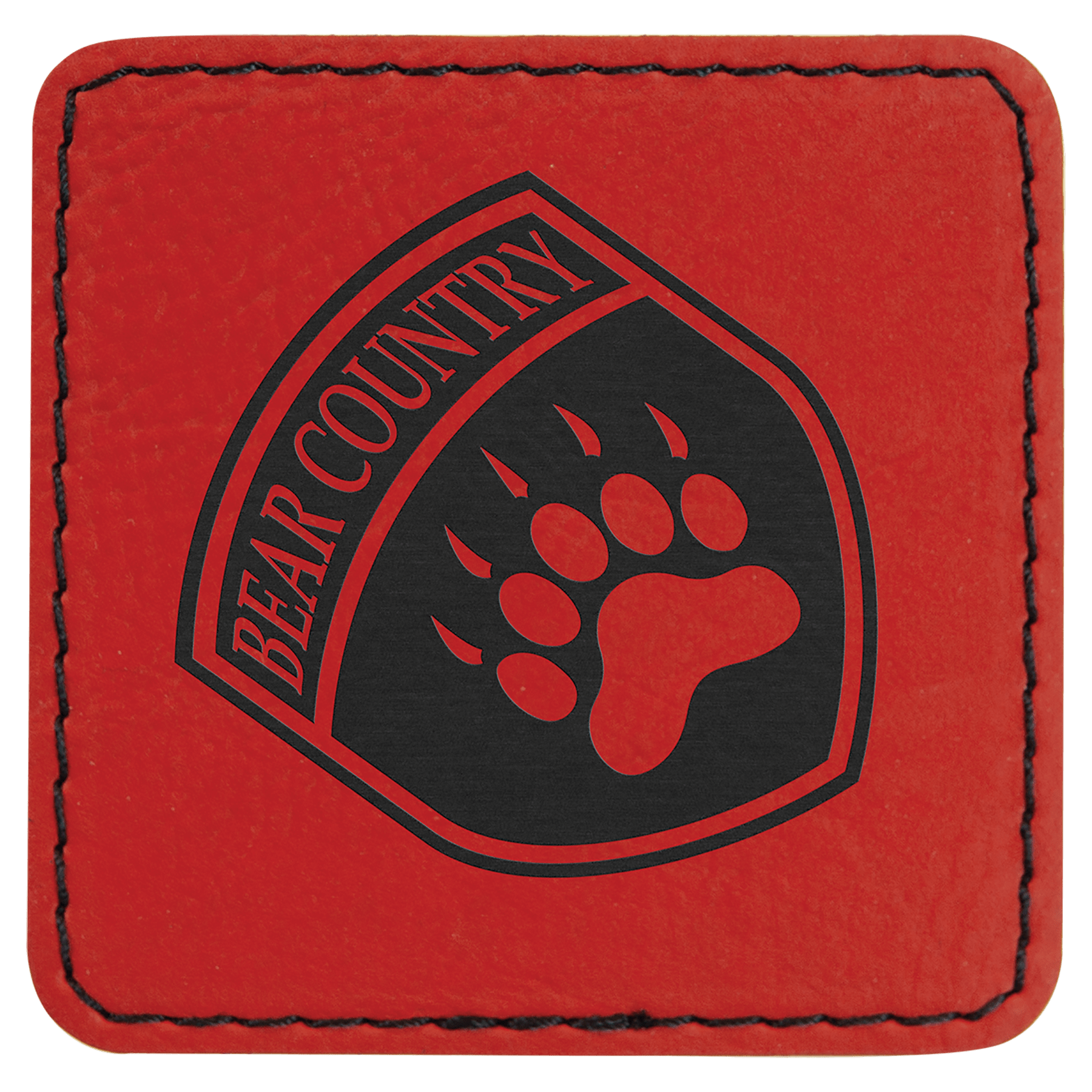 2.5" x 2.5" Red Leatherette Patch with Adhesive