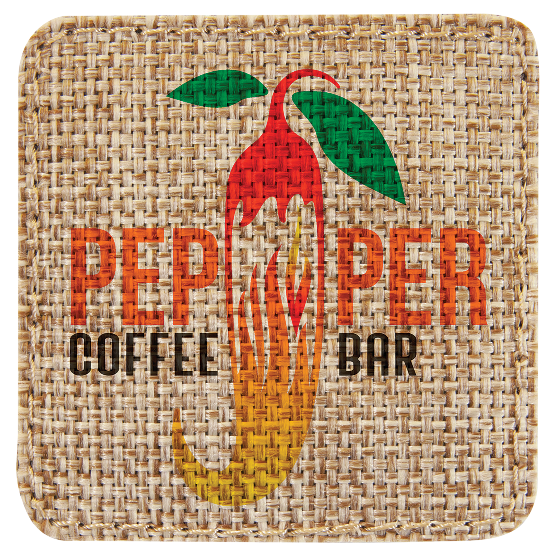 2.5" x 2.5" Burlap Square Sublimatable Patch with Adhesive