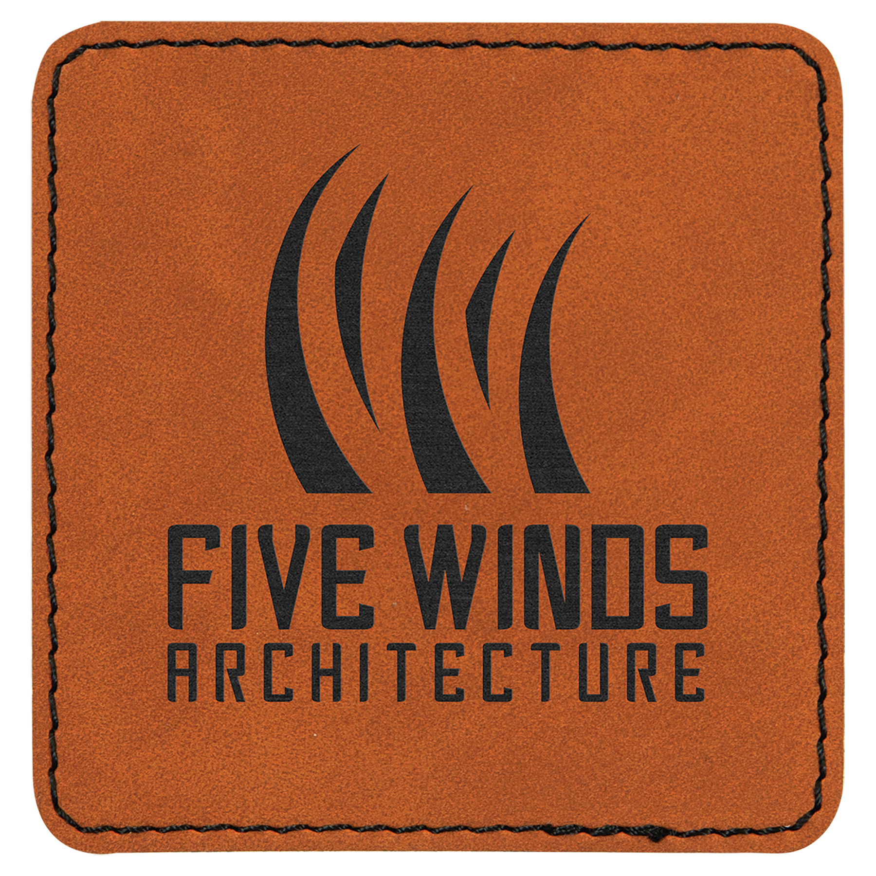 3" x 3" Square Rawhide Leatherette Patch with Adhesive