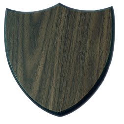 7.1" x 7.6" Walnut Finish Shield Plaque