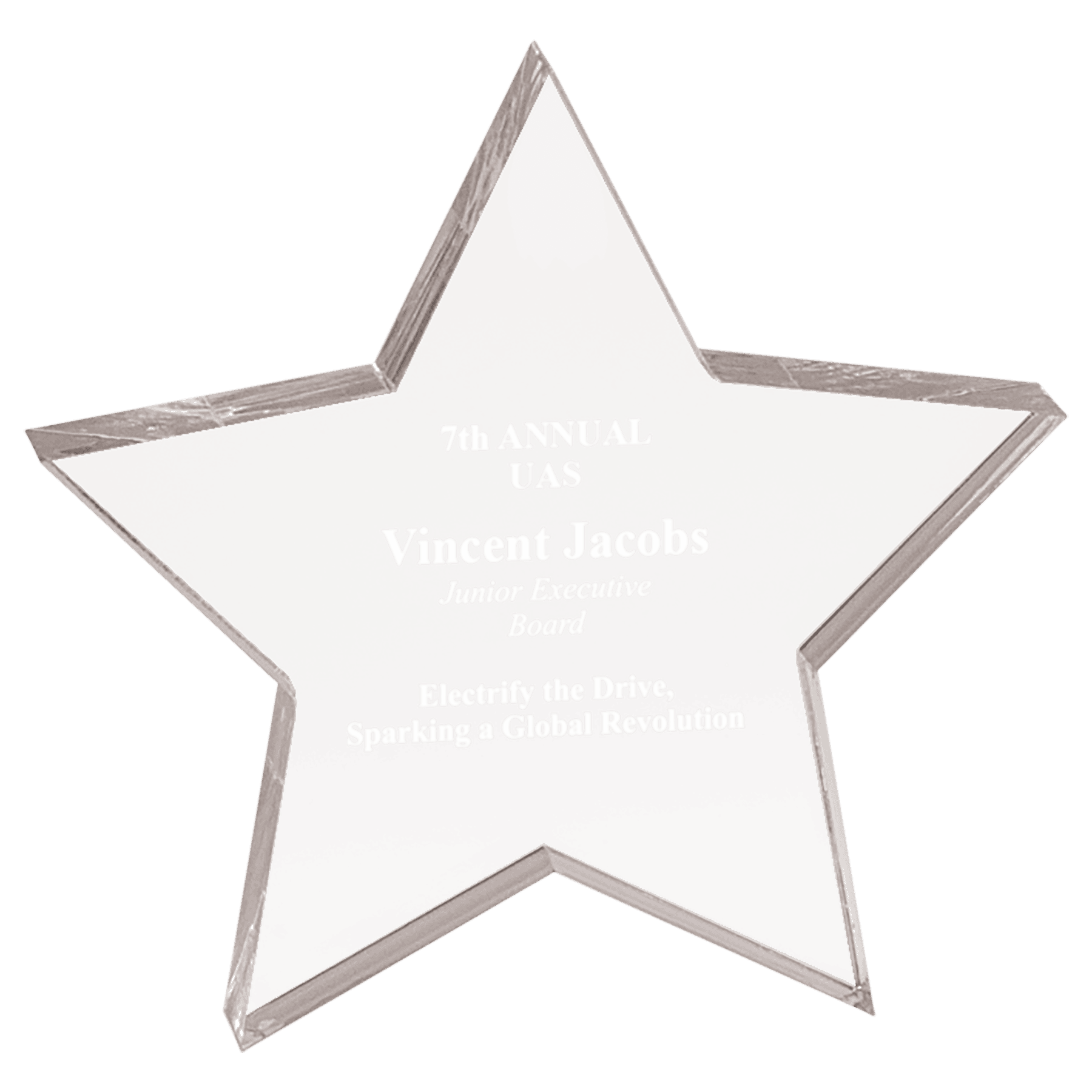 5" x 5" Clear Star Acrylic Paperweight