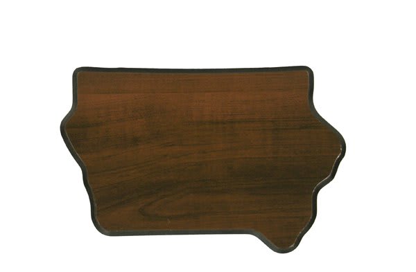 4.75" x 7.5" Walnut Finish Black Edge Iowa State Plaque