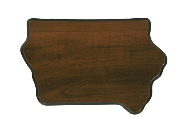 6" x 8.75" Walnut Finish Black Edge Iowa State Plaque