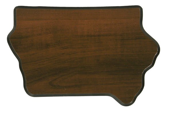 8.6" x 12.75" Walnut Finish Black Edge Iowa State Plaque