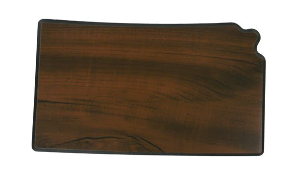 6" x 10.25" Walnut Finish Black Edge Kansas State Plaque