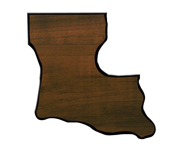11" x 11" Walnut Finish Black Edge Louisiana State Plaque