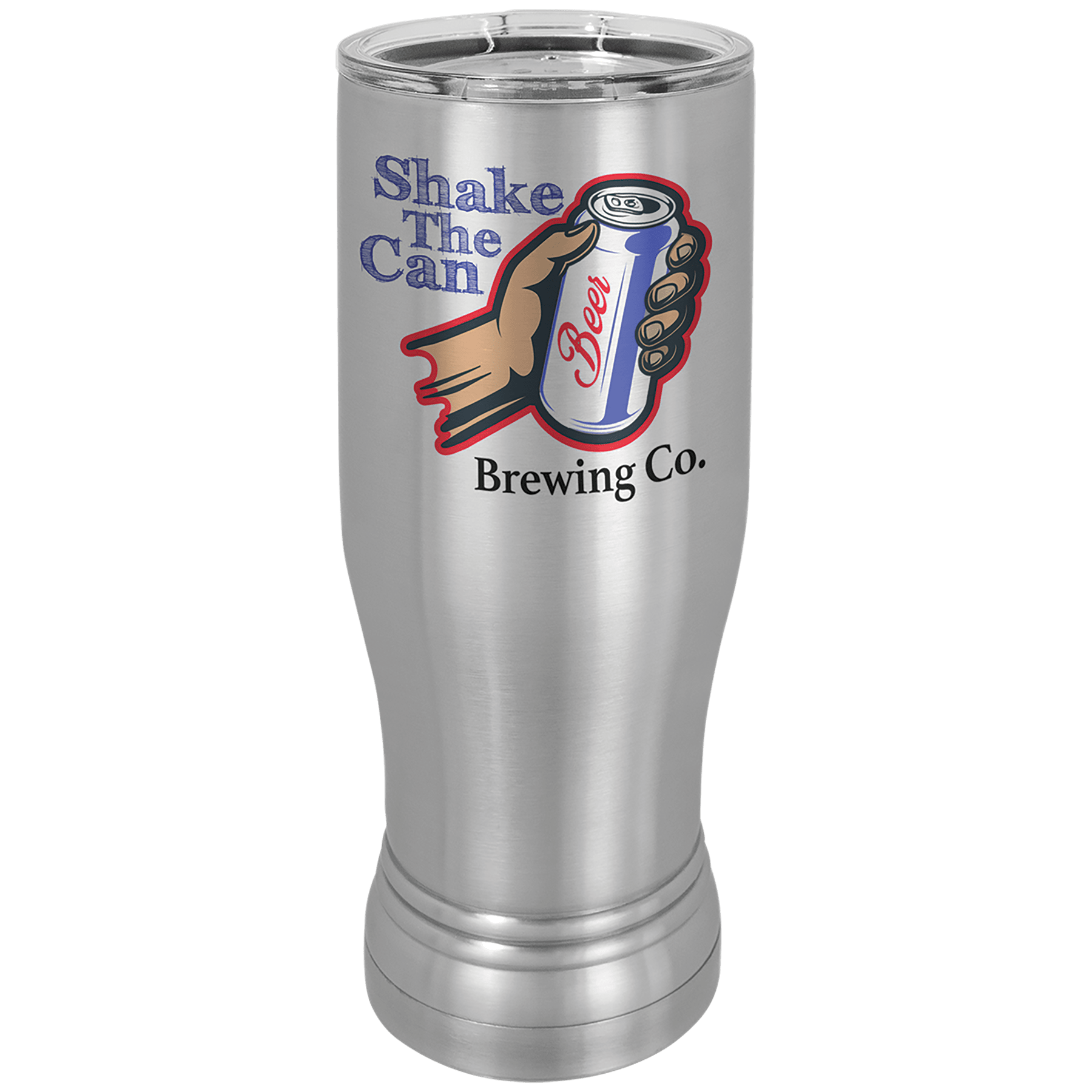 Stainless Steel Sublimatable 14 oz. PC Pilsner w/Clear Lid