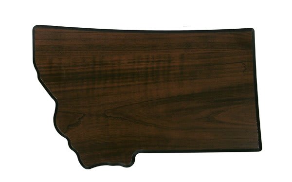 6.25" x 10" Walnut Finish Black Edge Montana State Plaque