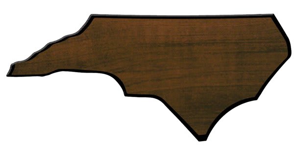 Walnut Finish Black Edge North Carolina State Plaque