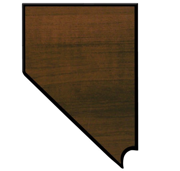 6.75" x 9.75" Walnut Finish Black Edge Nevada State Plaque