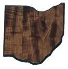 10.5" x 11.5" Walnut Finish Black Edge Ohio State Plaque