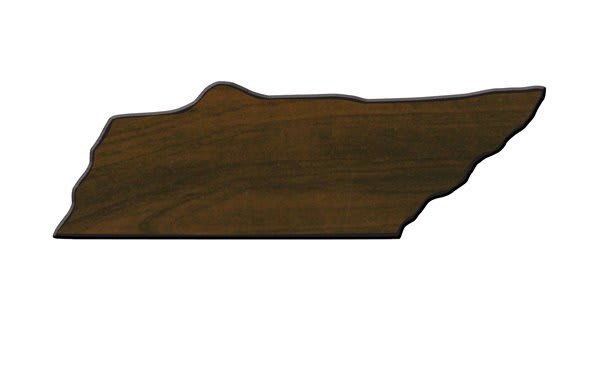 4" x 15" Walnut Finish Black Edge Tennessee State Plaque